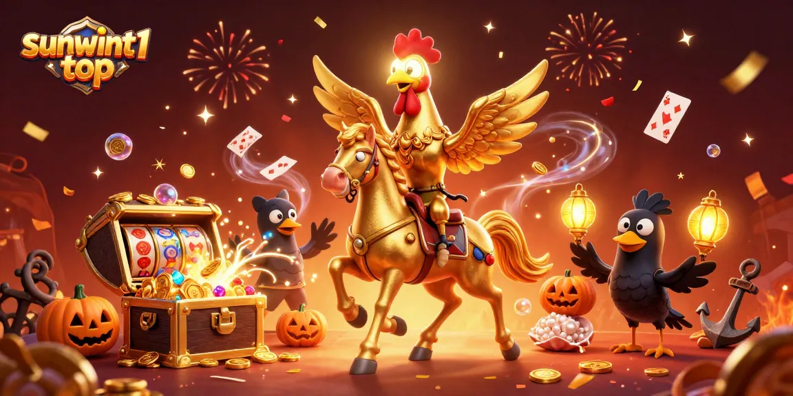 Experience thrilling action at sunwint1 top with a golden rooster and stunning casino elements.