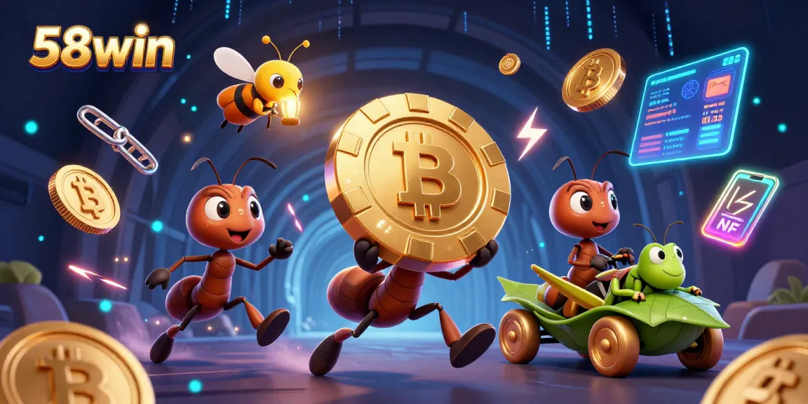 Experience the thrill of 58win with a heist theme, dazzling crypto elements and vibrant casino visuals.