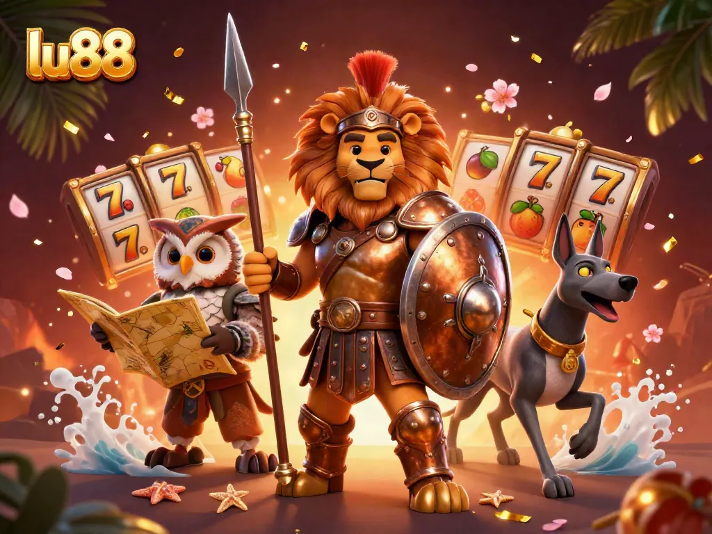 Spin the reels at lu88 with a 3D Spartan lion, owl strategist, and greyhound messenger.