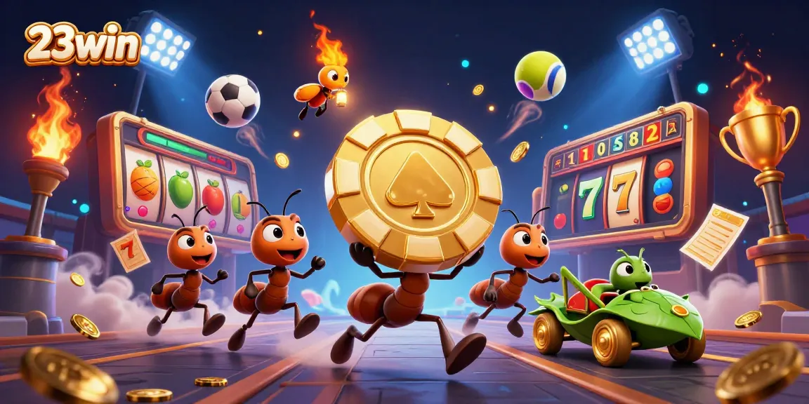 Experience the thrill of gambling with 23win in a vibrant, animated heist scene.