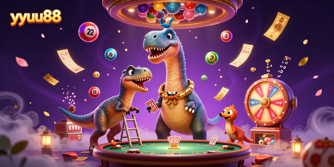 Experience incredible gameplay with the eye-catching scene of yyuu88, featuring fun characters and vibrant casino elements.