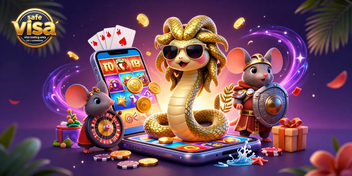 Engage with safe visa betting sites not on gamstop showcasing fun characters in a lively casino scene.