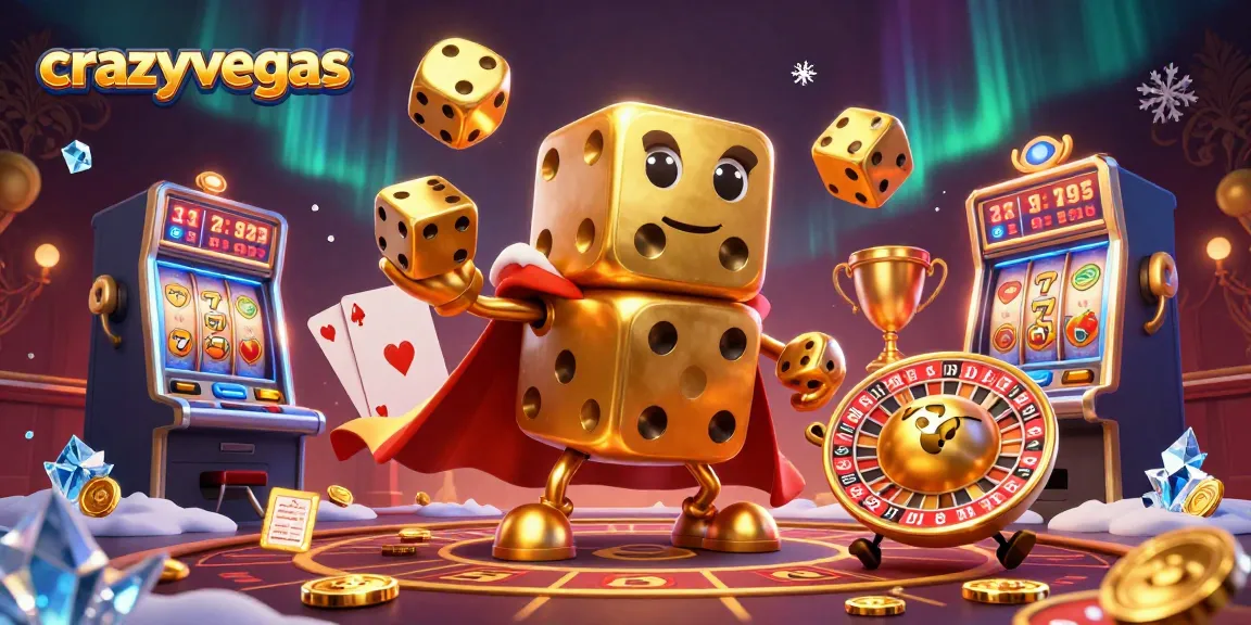 Experience thrilling gameplay at crazyvegas with a dynamic scene filled with golden dice and casino elements.