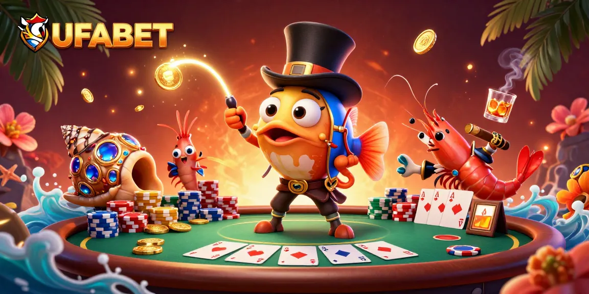 Bet and win at UFABET with a captivating 3D casino scene featuring dynamic gaming elements and characters.