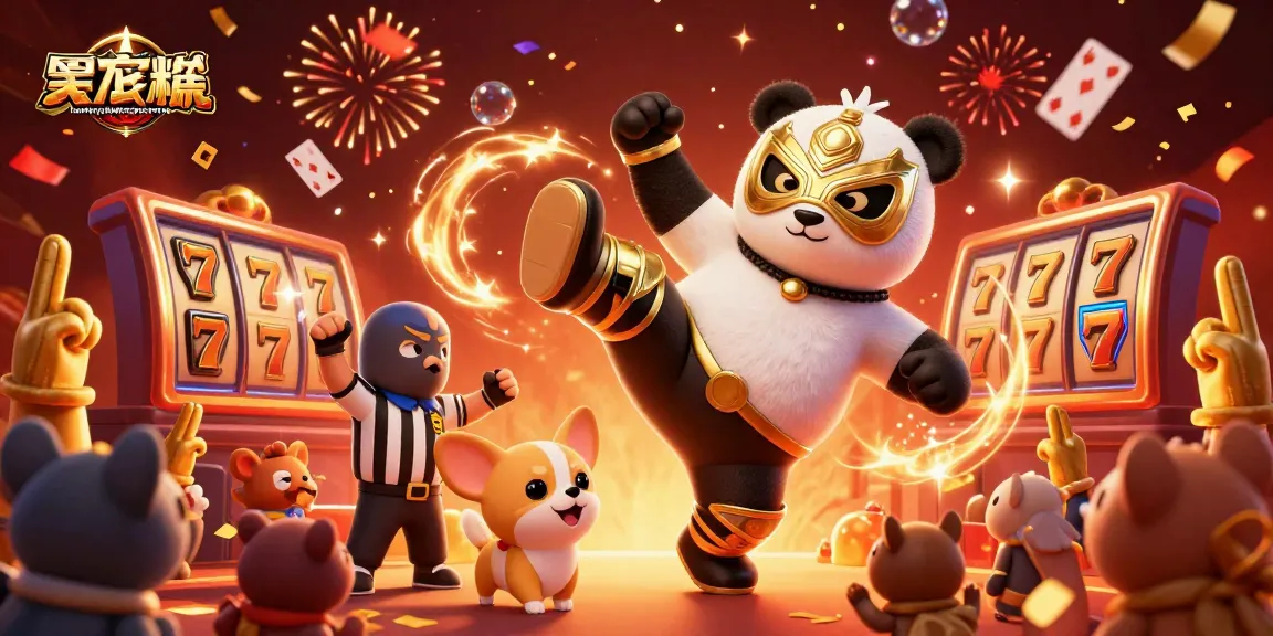 Experience thrilling action with hawkeyelandscapeservice featuring a panda wrestler and lively casino atmosphere.